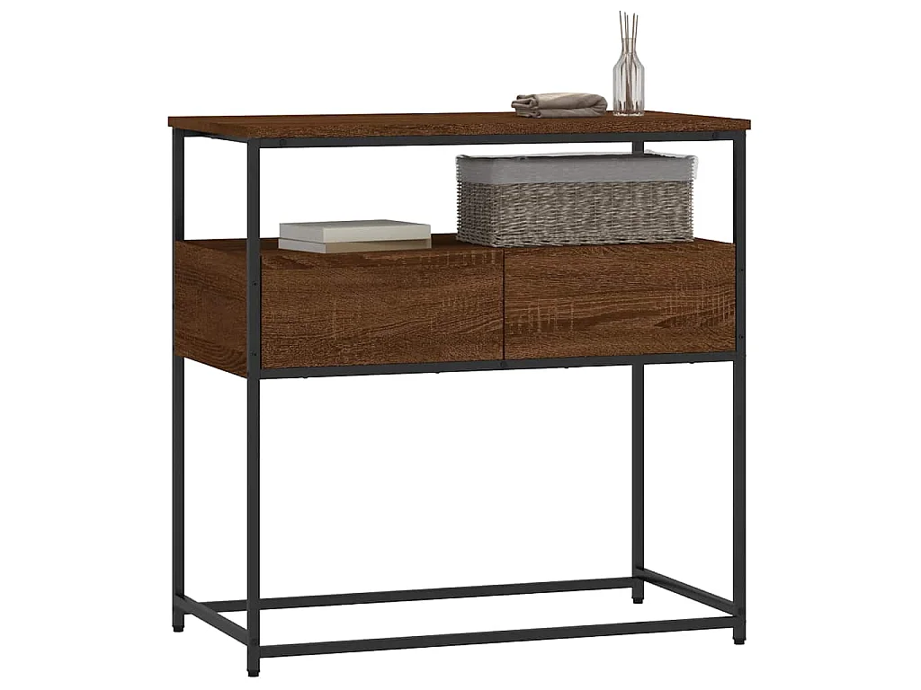 Table console chêne marron 75x40x75 cm bois d'ingénierie