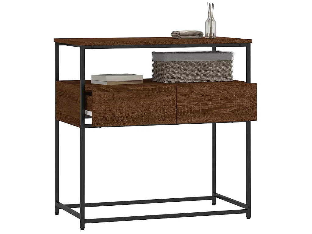 Table console chêne marron 75x40x75 cm bois d'ingénierie