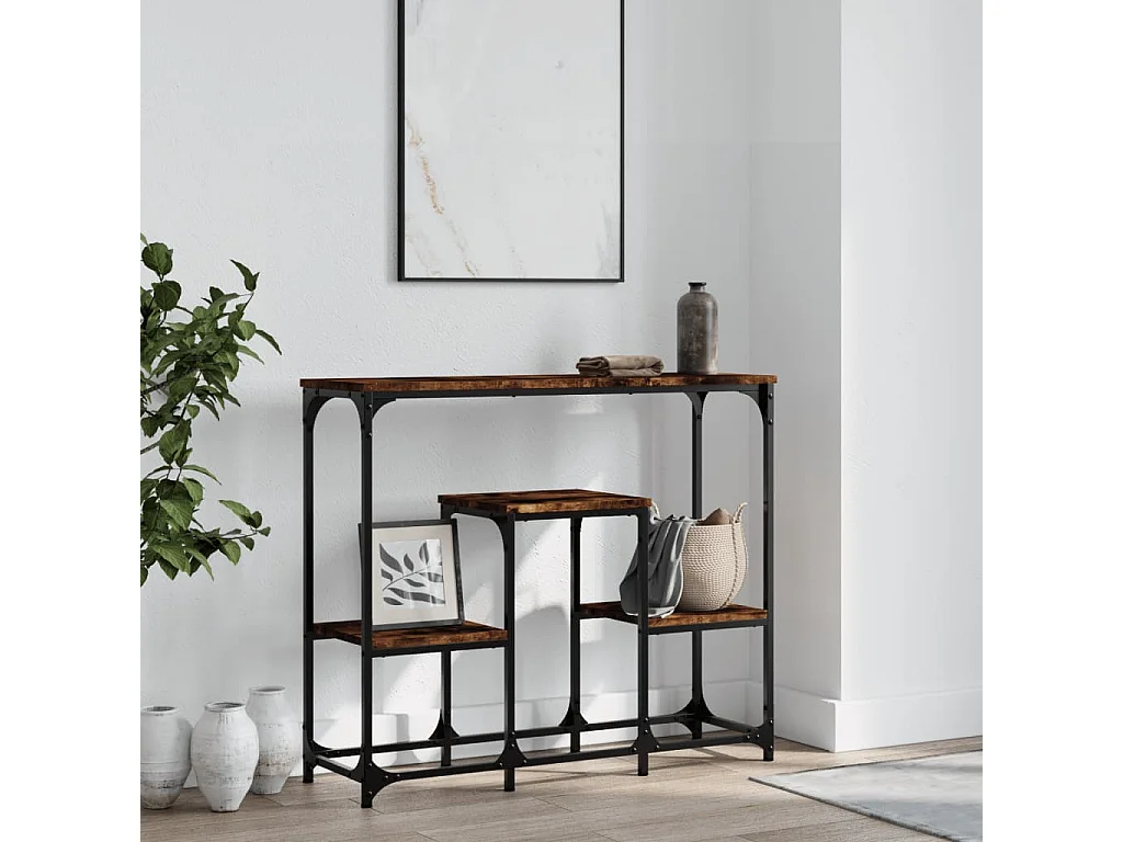 Konsolentisch Räuchereiche 89,5x28x76 cm Holzwerkstoff