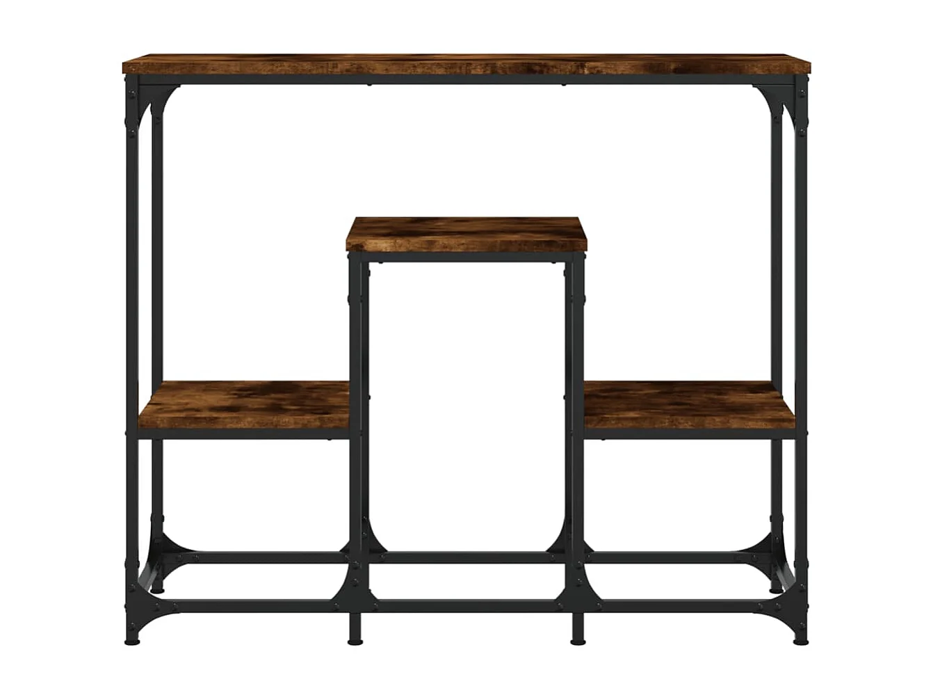 Tavolo Consolle Rovere Fumo 89,5x28x76 cm Legno Multistrato