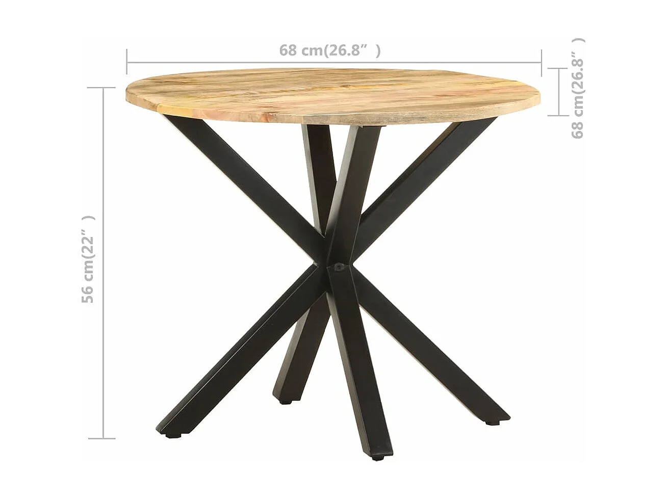 Beistelltisch 68x68x56 cm Mango Massivholz