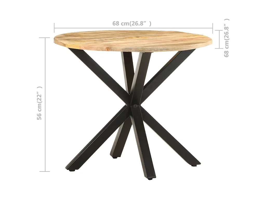 Beistelltisch 68x68x56 cm Mango Massivholz