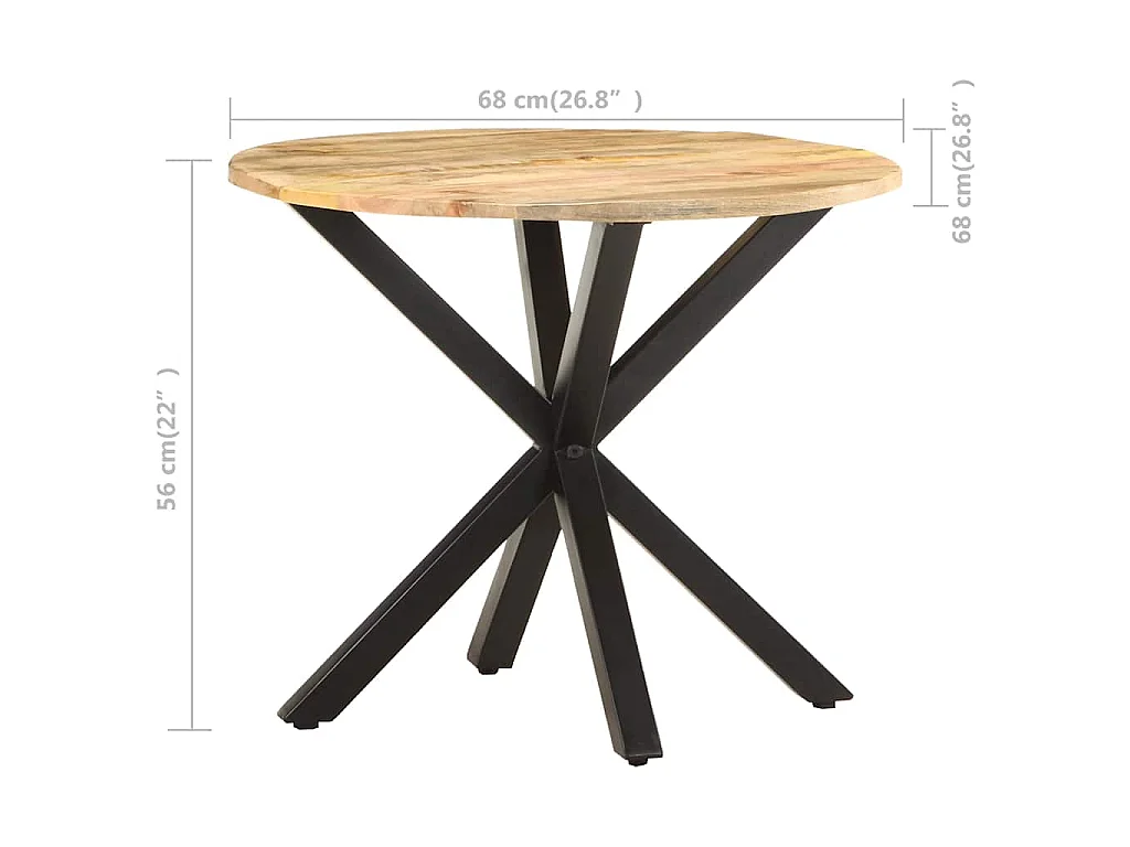 Beistelltisch 68x68x56 cm Mango Massivholz