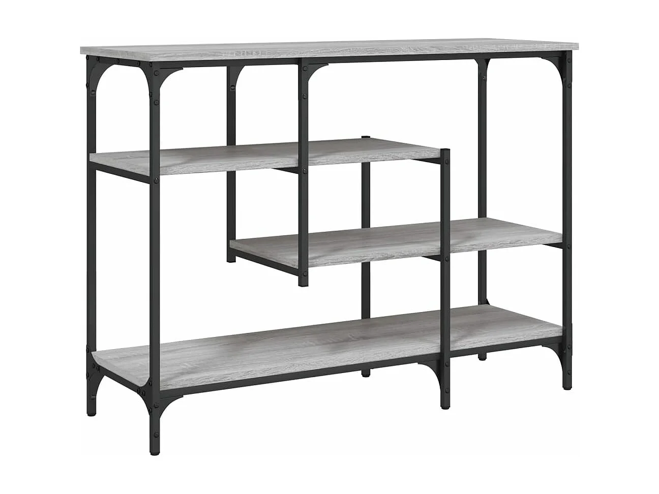 Table console avec étagères sonoma gris 100x35x75 cm