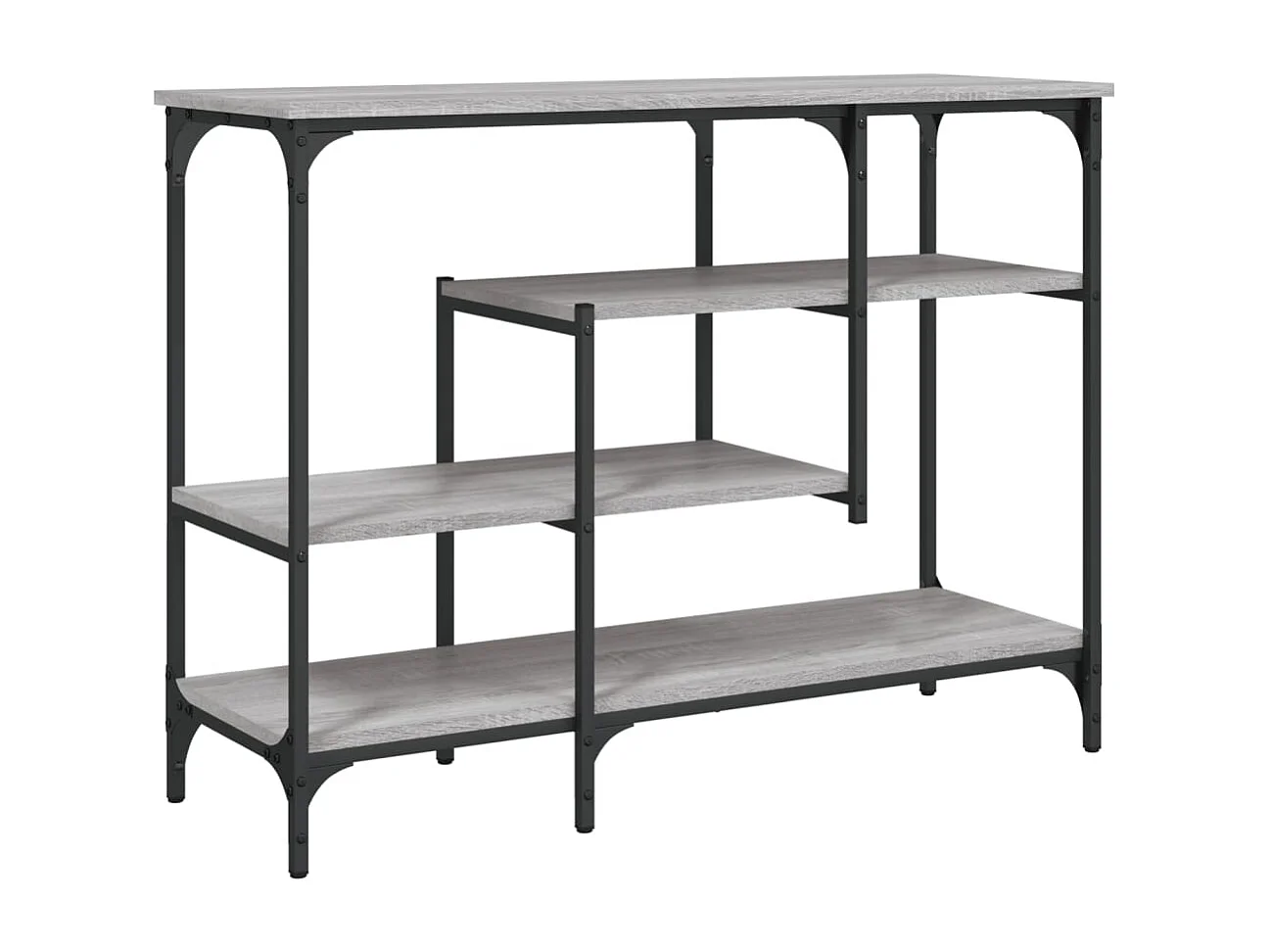 Wandtafel met schappen 100x35x75 cm grijs sonoma eikenkleurig