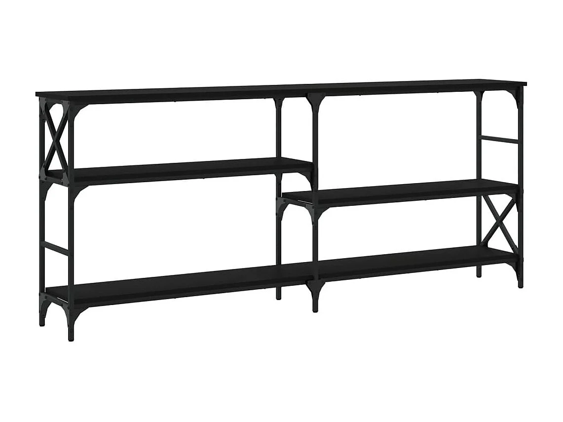 Wandtafel 180x29x76,5 cm bewerkt hout zwart