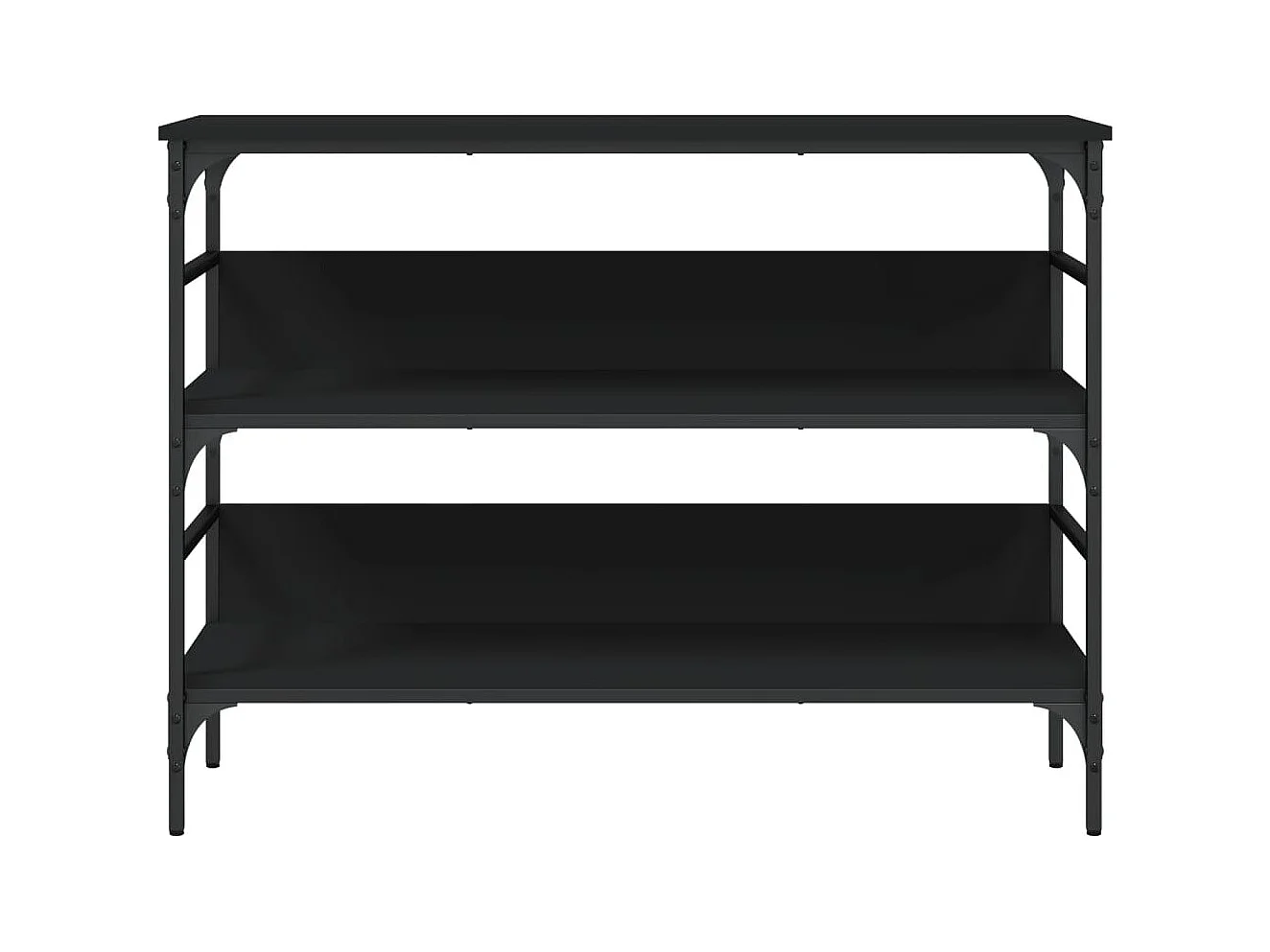 Mesa consola madera de ingeniería negro 100x32x75 cm