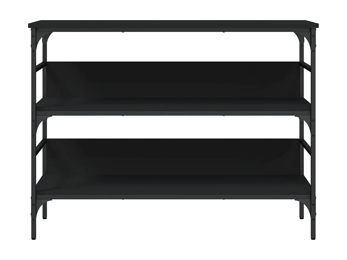 Mesa consola madera de ingeniería negro 100x32x75 cm