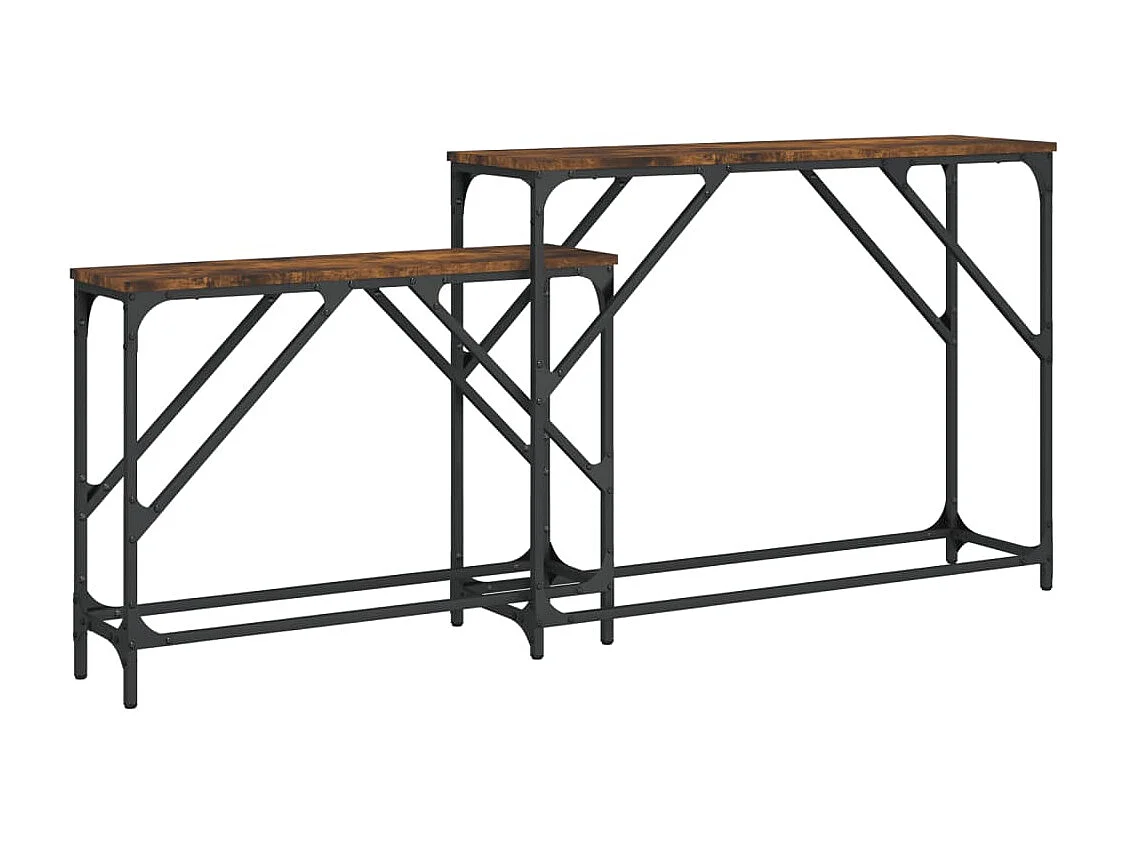 Konsolentische 2 Stk. Räuchereiche Holzwerkstoff
