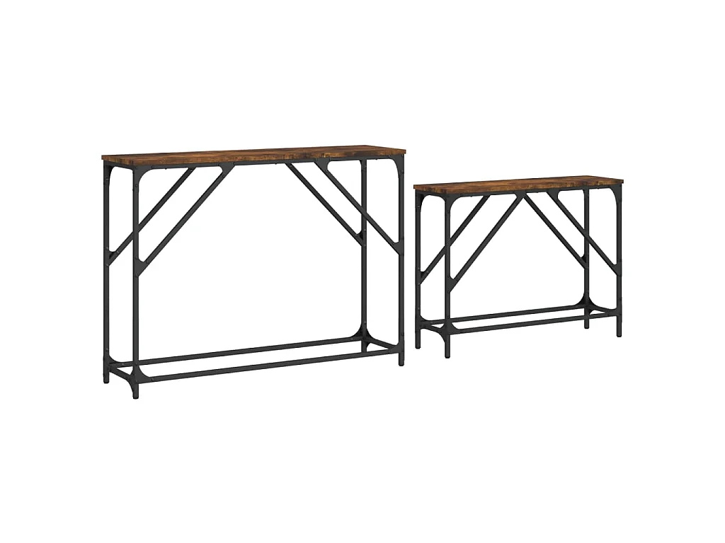 Konsolentische 2 Stk. Räuchereiche Holzwerkstoff