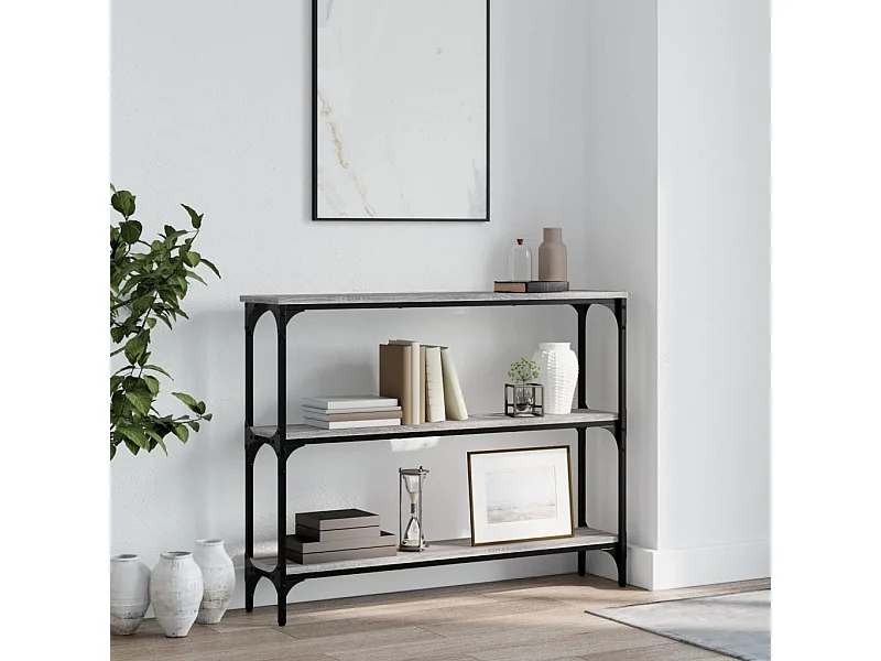 Tavolino Consolle Grigio Sonoma 100x22,5x75cm Legno Multistrato