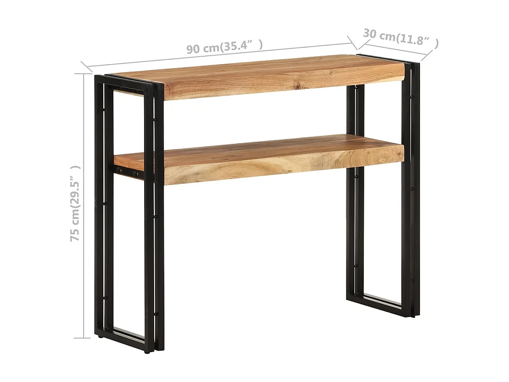 Table console 90x30x75 cm Bois d'acacia massif