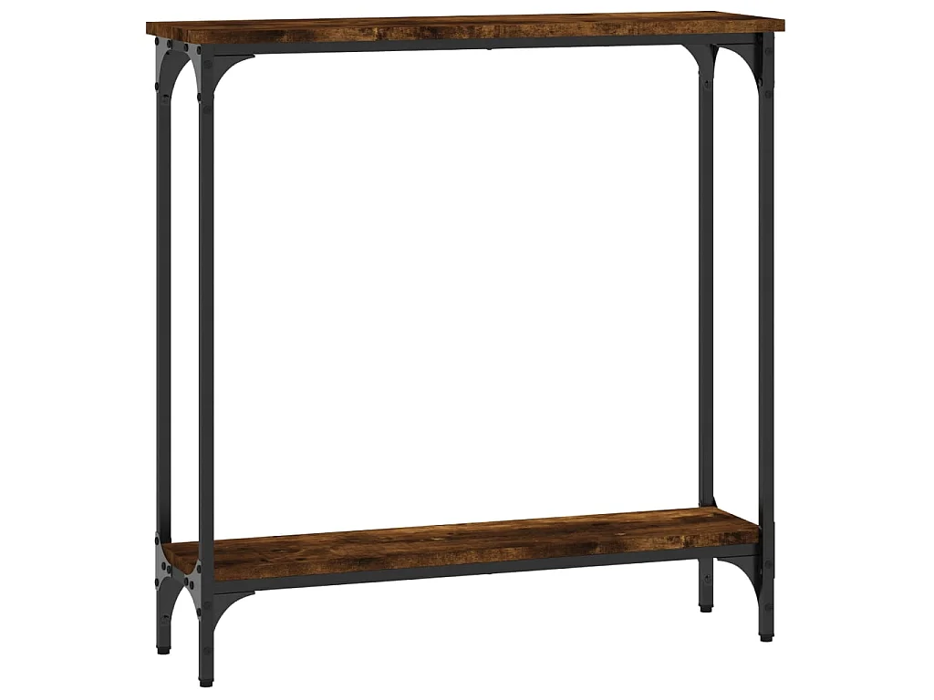 Table console chêne fumé 75x22,5x75 cm bois d'ingénierie