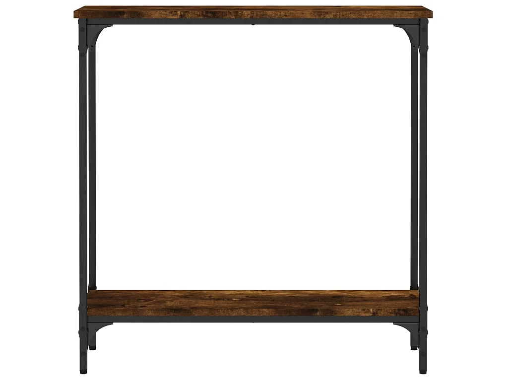Table console chêne fumé 75x22,5x75 cm bois d'ingénierie