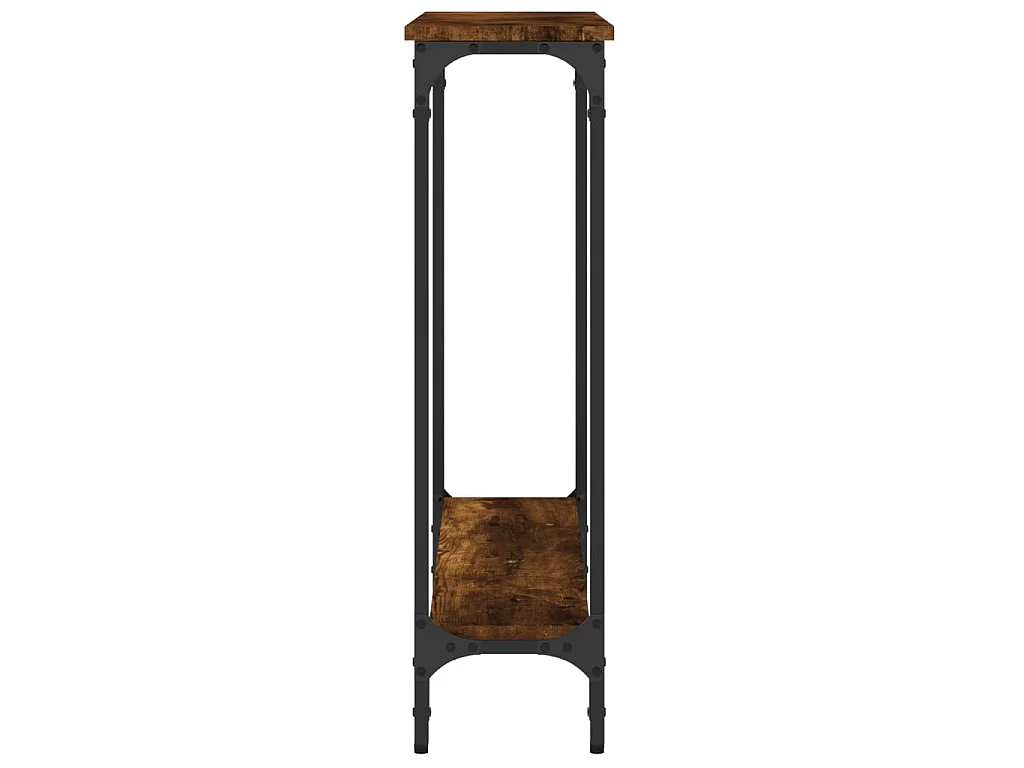 Table console chêne fumé 75x22,5x75 cm bois d'ingénierie