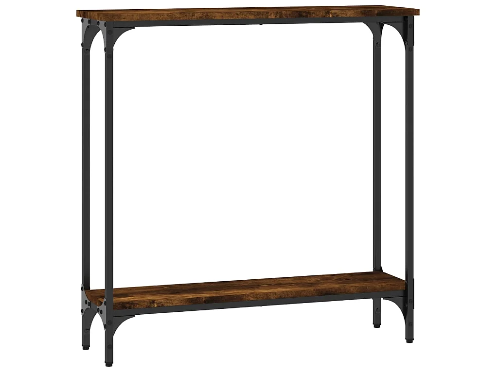Table console chêne fumé 75x22,5x75 cm bois d'ingénierie