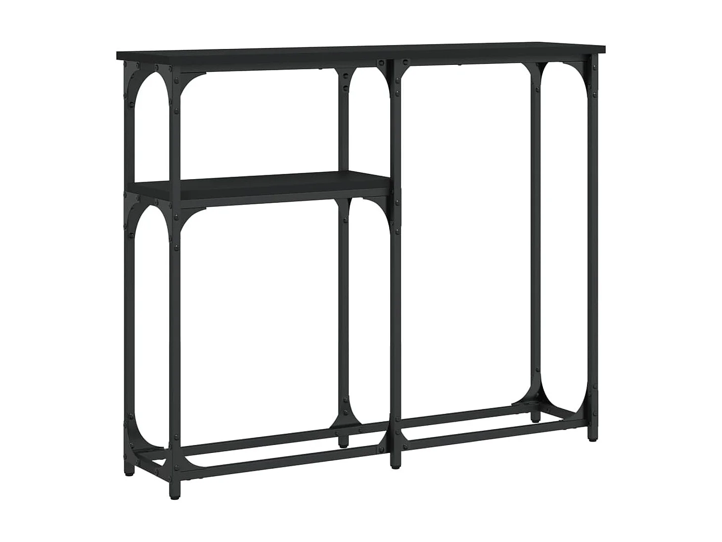 Tavolino Consolle Nero 90x22,5x75 cm in Legno Multistrato