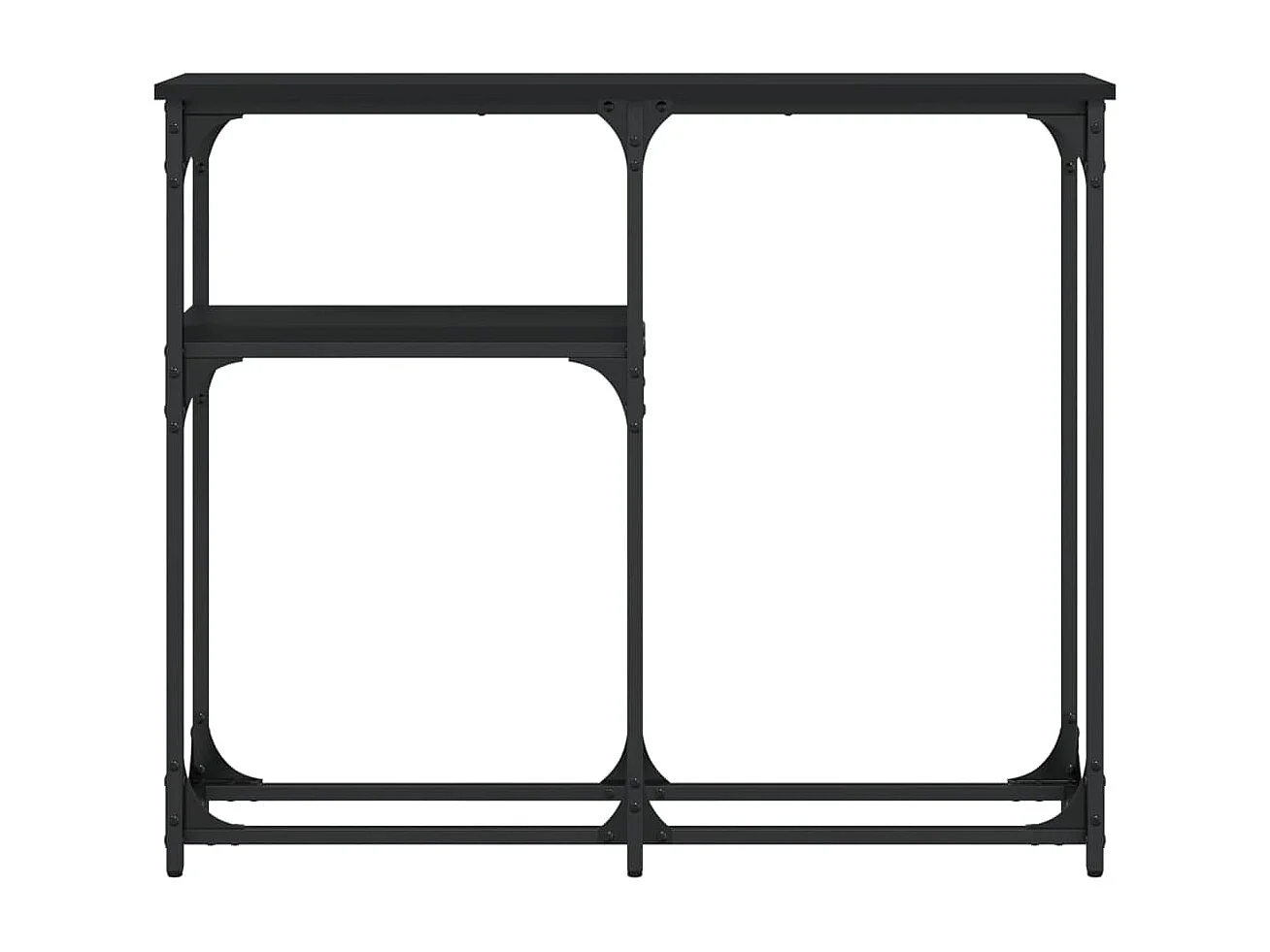 Tavolino Consolle Nero 90x22,5x75 cm in Legno Multistrato