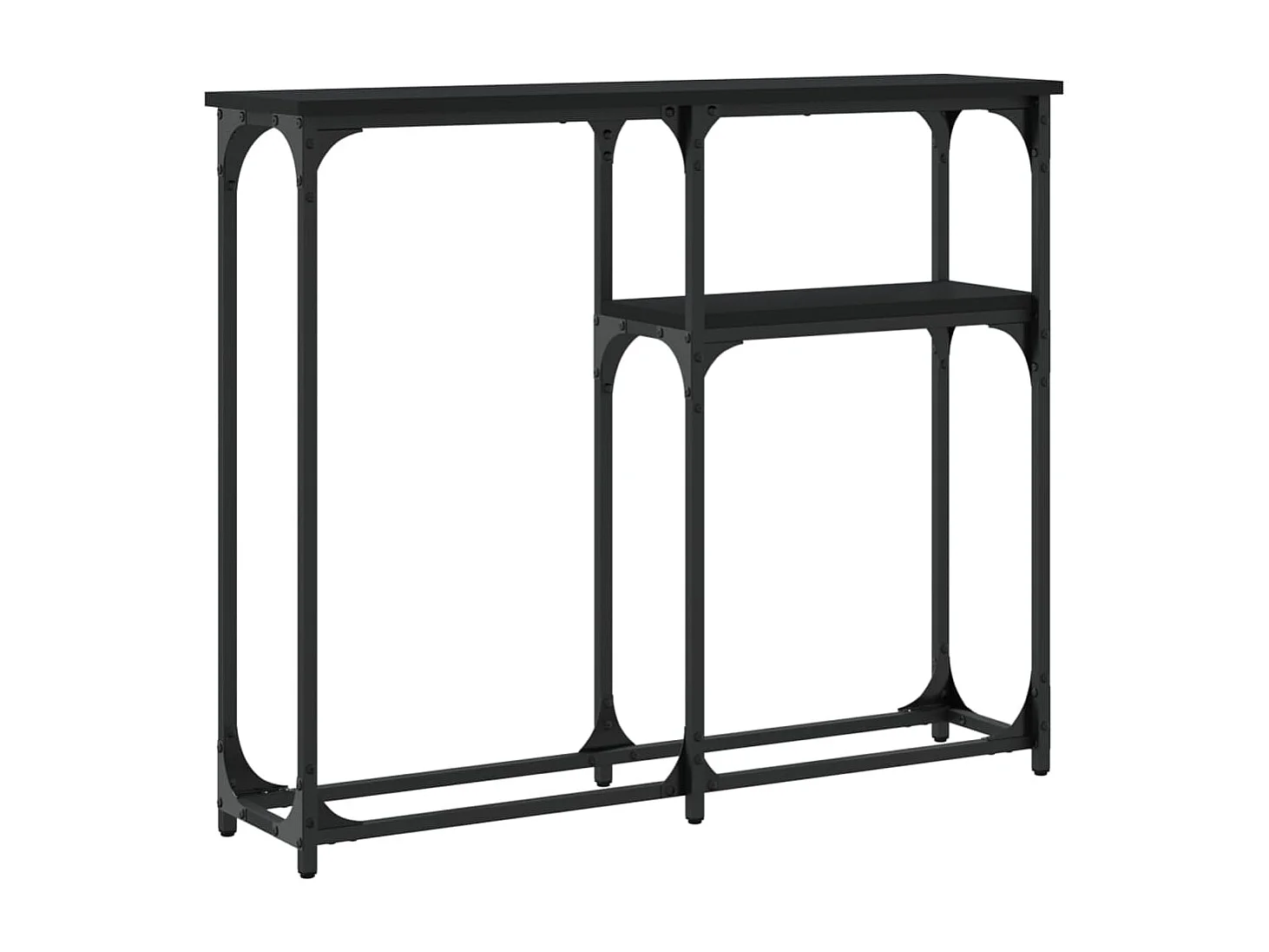 Tavolino Consolle Nero 90x22,5x75 cm in Legno Multistrato