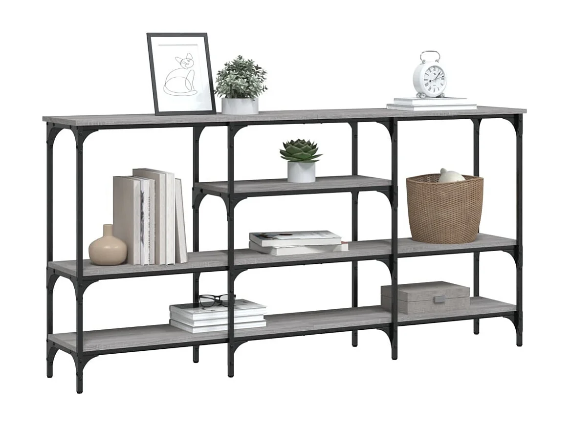 Table console sonoma gris 160x29x80 cm bois d'ingénierie