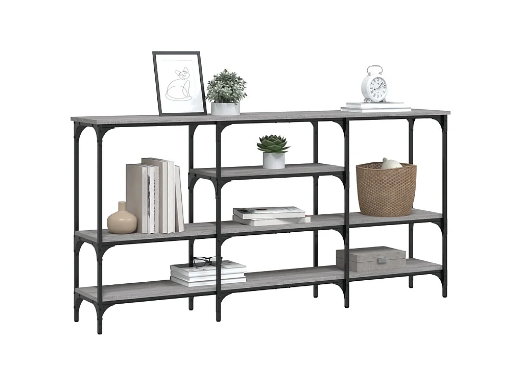 Tavolo Consolle Grigio Sonoma 160x29x80 cm in Legno Multistrato