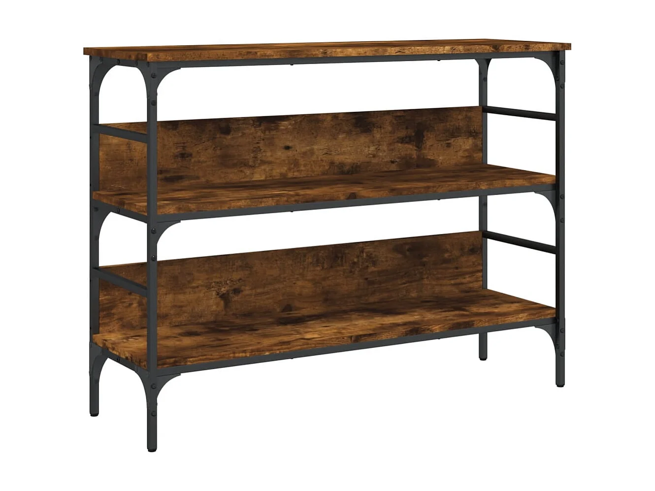 Mesa consola madera de ingeniería roble ahumado 100x32x75 cm