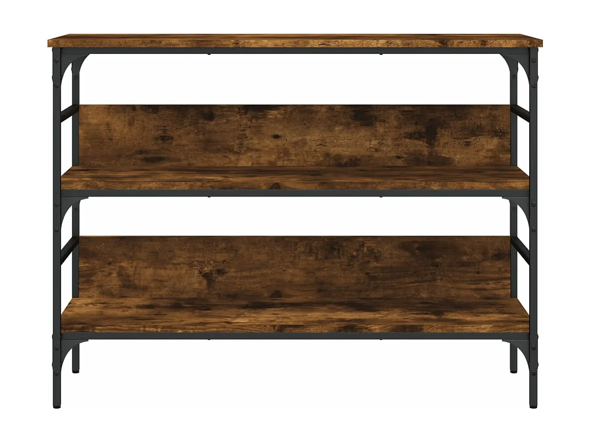 Table console chêne fumé 100x32x75 cm bois d'ingénierie