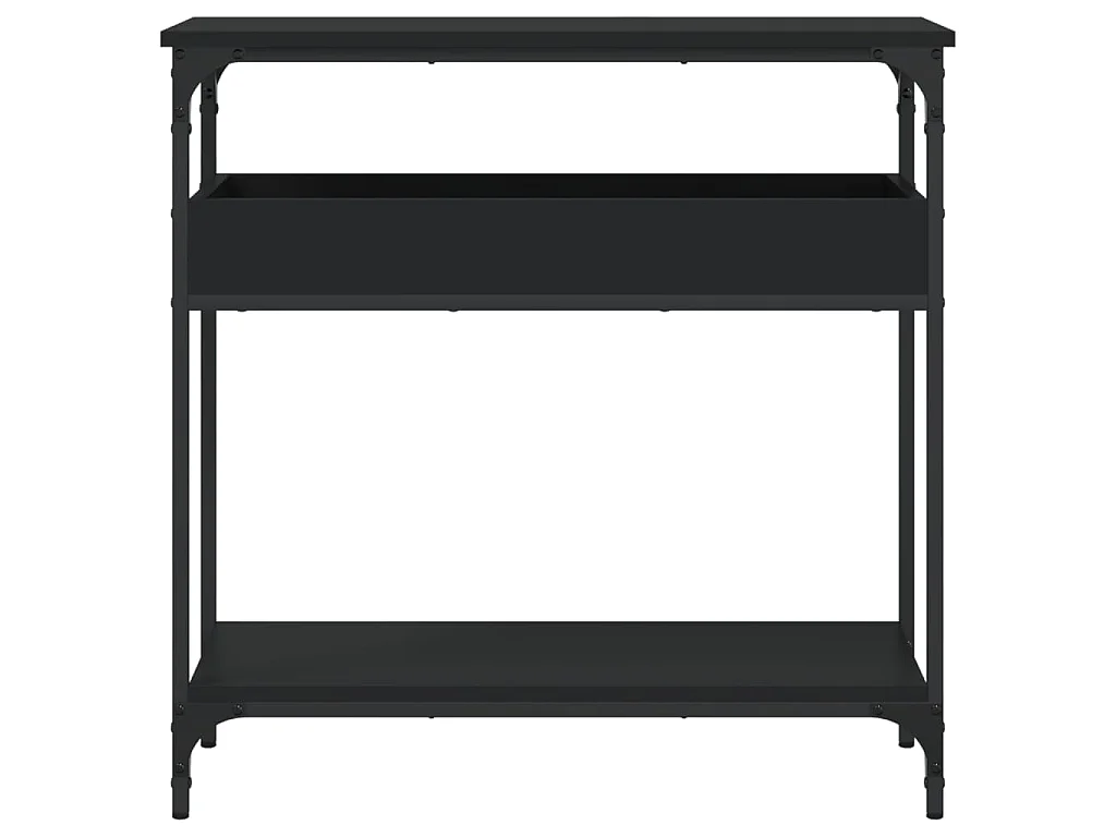 Konsolentisch mit Ablage Schwarz 75x29x75cm Holzwerkstoff