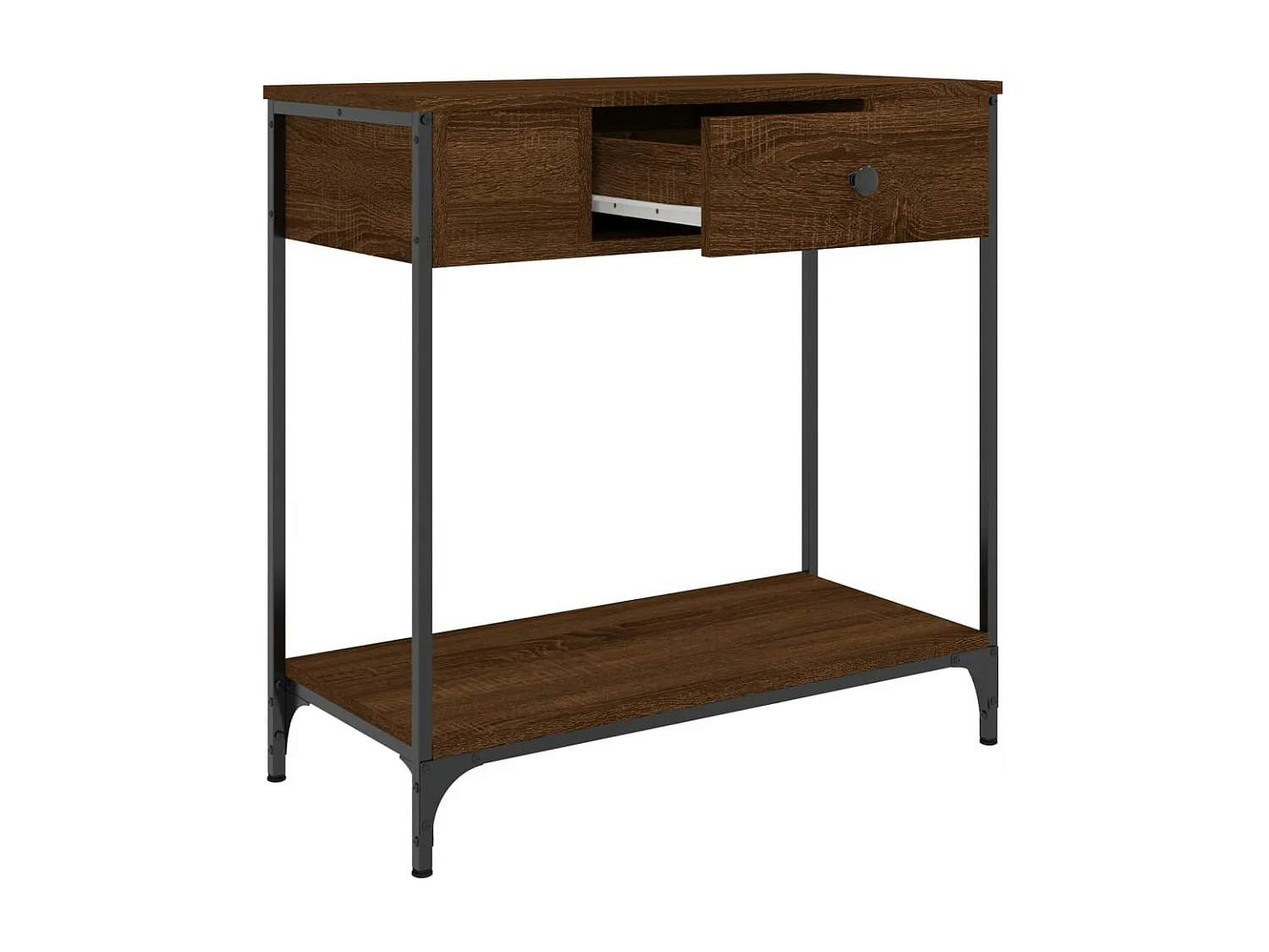 Table console chêne marron 75x34,5x75 cm bois d'ingénierie