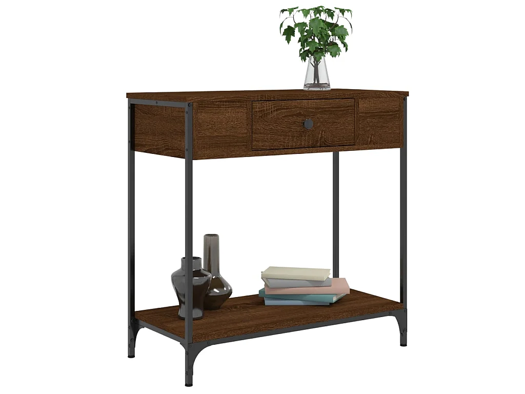 Wandtafel 75x34,5x75 cm bewerkt hout bruin eikenkleur