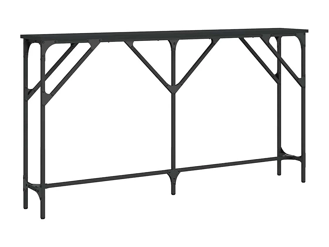Tavolino Consolle Nero 140x23x75 cm in Legno Multistrato
