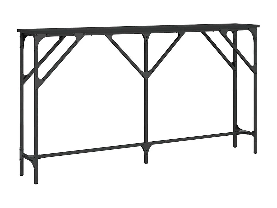 Tavolino Consolle Nero 140x23x75 cm in Legno Multistrato
