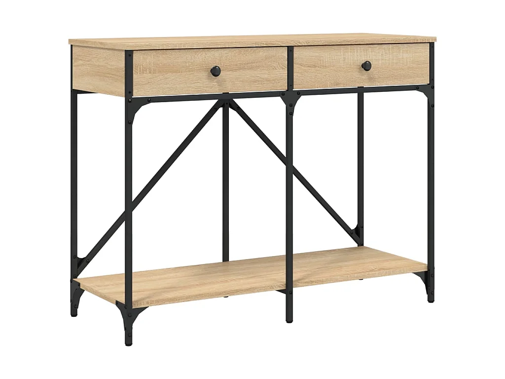 Table console chêne sonoma 100x39x78,5 cm bois d'ingénierie