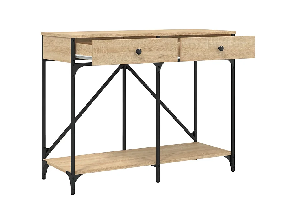 Table console chêne sonoma 100x39x78,5 cm bois d'ingénierie