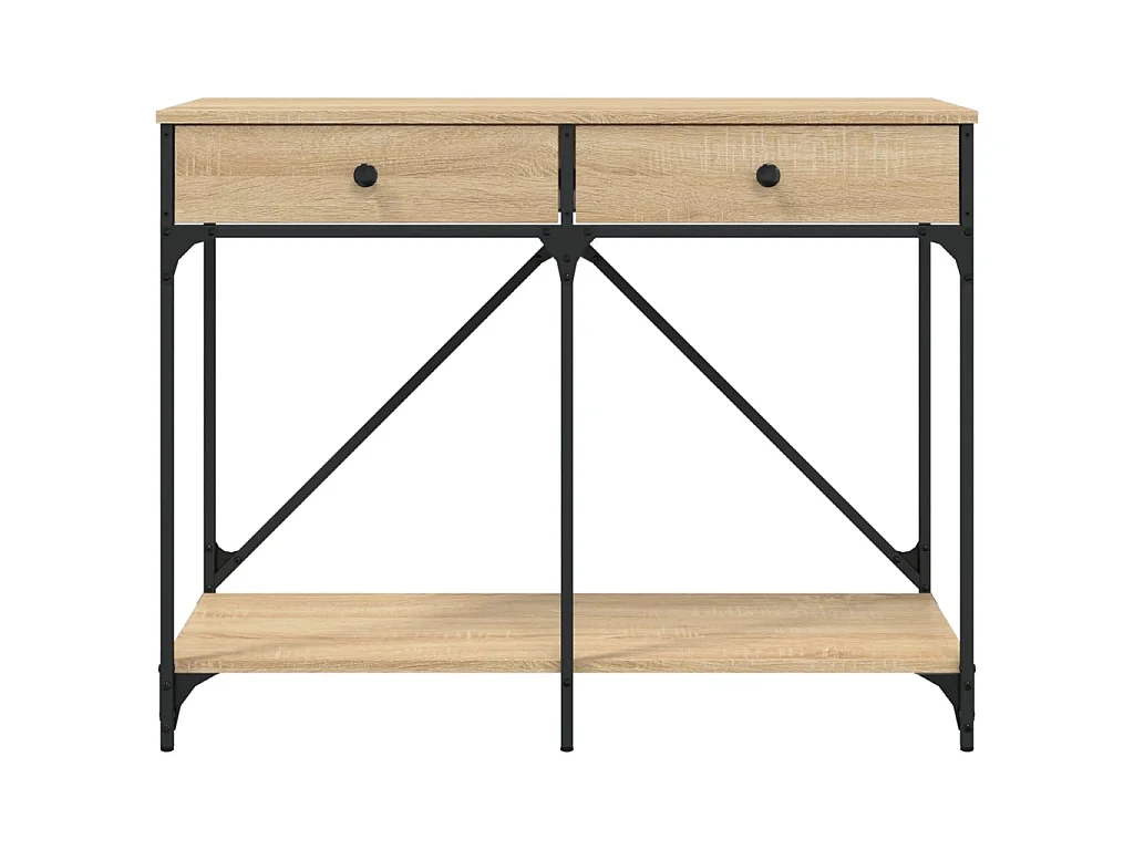 Table console chêne sonoma 100x39x78,5 cm bois d'ingénierie