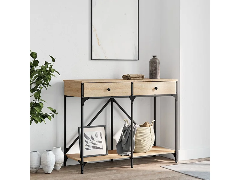 Tavolo Consolle Rovere Sonoma 100x39x78,5 cm Legno Multistrato
