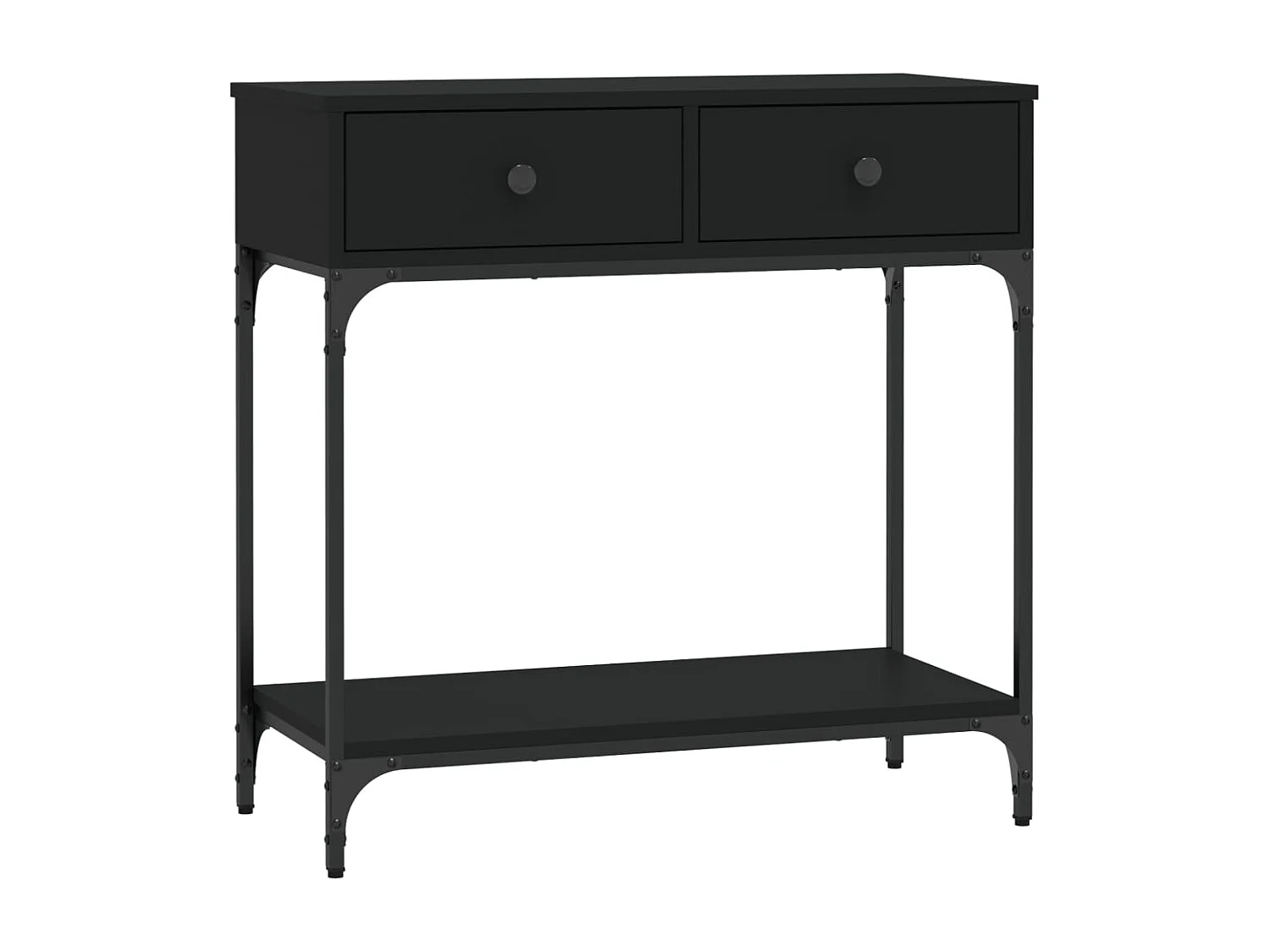 Mesa consola madera de ingeniería negro 75x34,5x75 cm