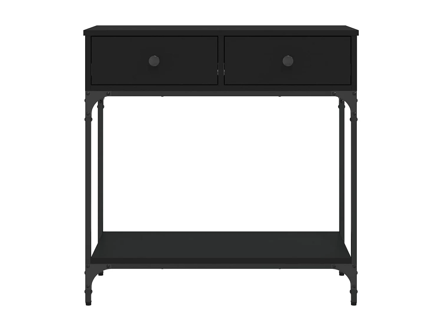 Mesa consola madera de ingeniería negro 75x34,5x75 cm