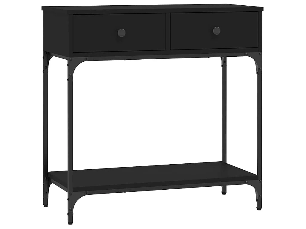 Tavolino Consolle Nero 75x34,5x75 cm in Legno Multistrato