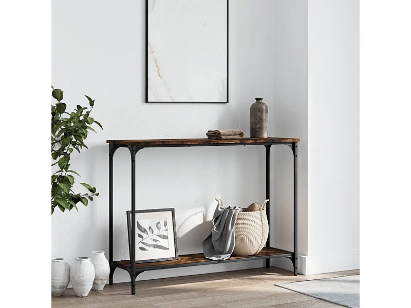 Wandtafel 101x30,5x75 cm bewerkt hout gerookt eikenkleurig