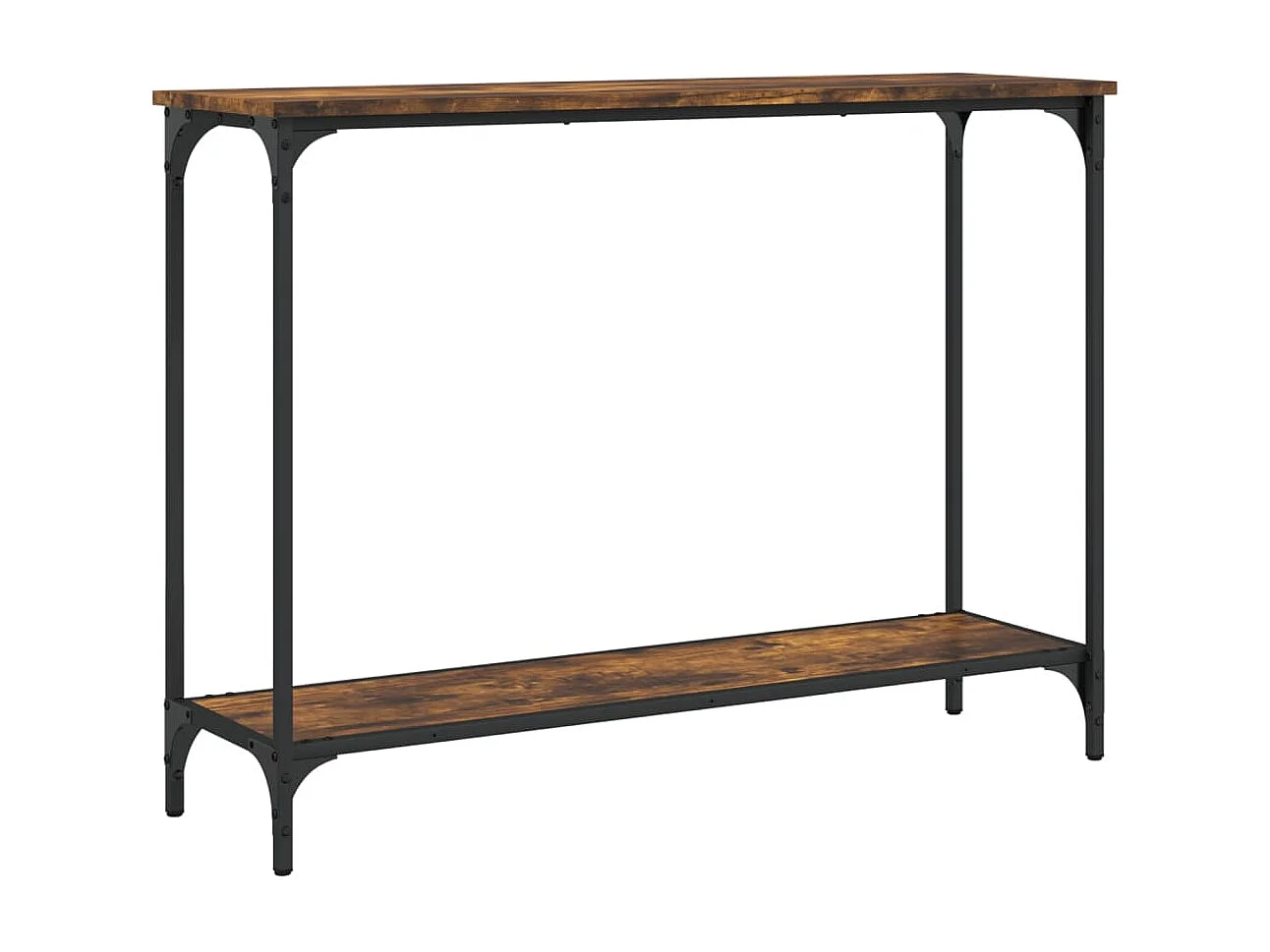 Mesa consola madera de ingeniería roble ahumado 101x30,5x75 cm