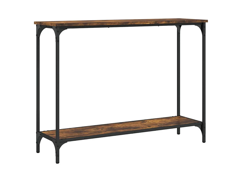 Table console chêne fumé 101x30,5x75 cm bois d'ingénierie