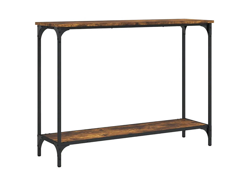 Table console chêne fumé 101x30,5x75 cm bois d'ingénierie