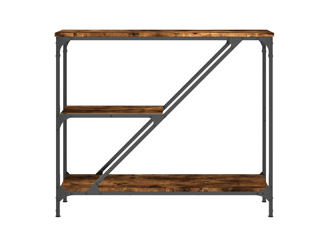 Table console chêne fumé 88,5x30x75 cm bois d'ingénierie