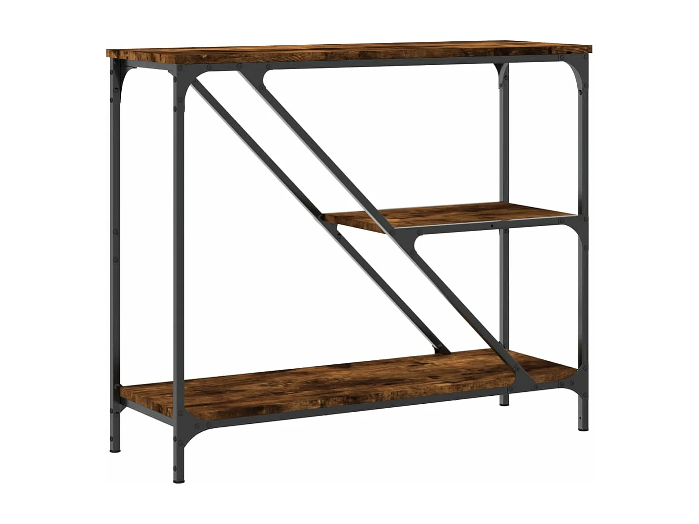 Table console chêne fumé 88,5x30x75 cm bois d'ingénierie