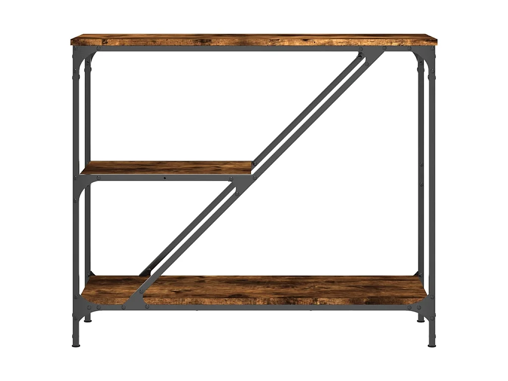 Table console chêne fumé 88,5x30x75 cm bois d'ingénierie