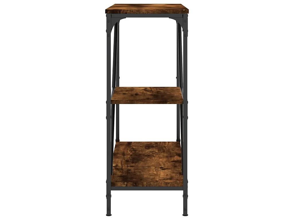 Table console chêne fumé 88,5x30x75 cm bois d'ingénierie