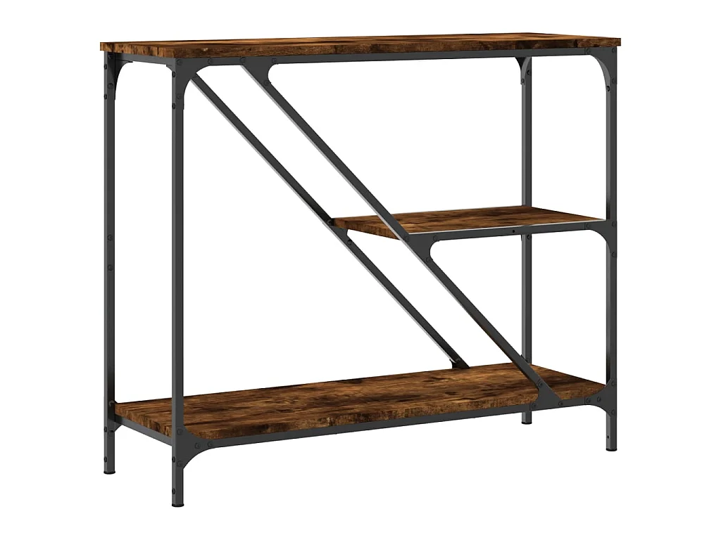 Table console chêne fumé 88,5x30x75 cm bois d'ingénierie