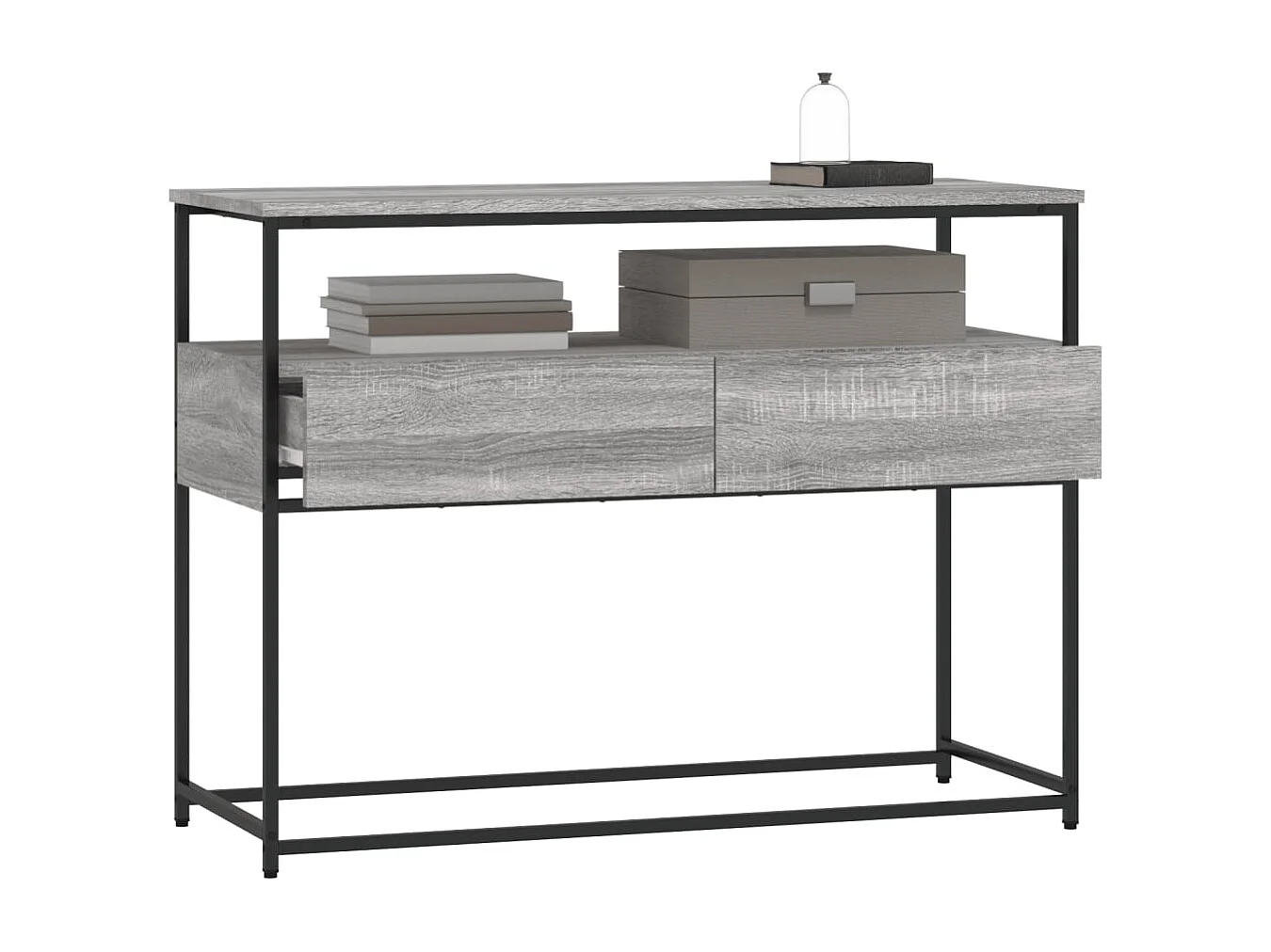 Tavolino Consolle Grigio Sonoma 100x40x75cm Legno Multistrato