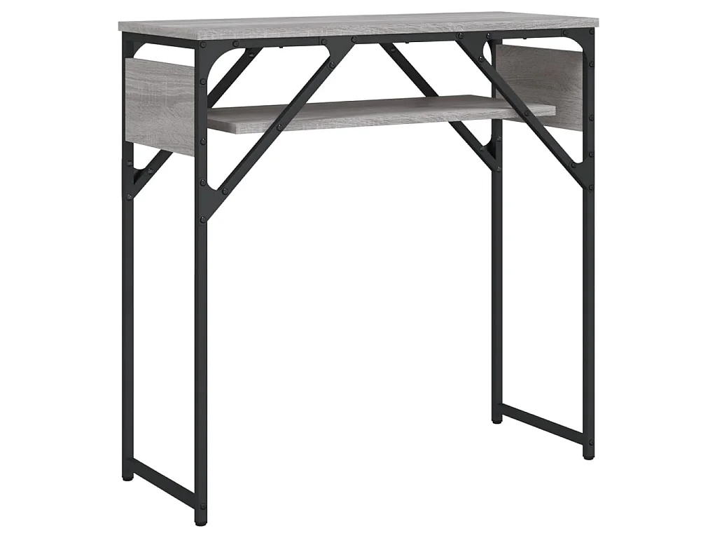 Table console avec étagère sonoma gris 75x30x75 cm